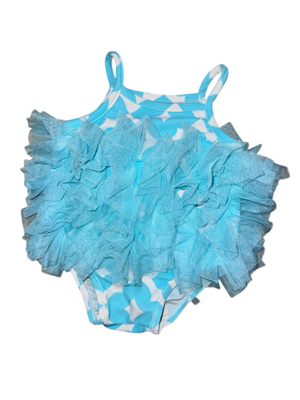 Mud Pie Blue Ruffle Tulle One-Piece